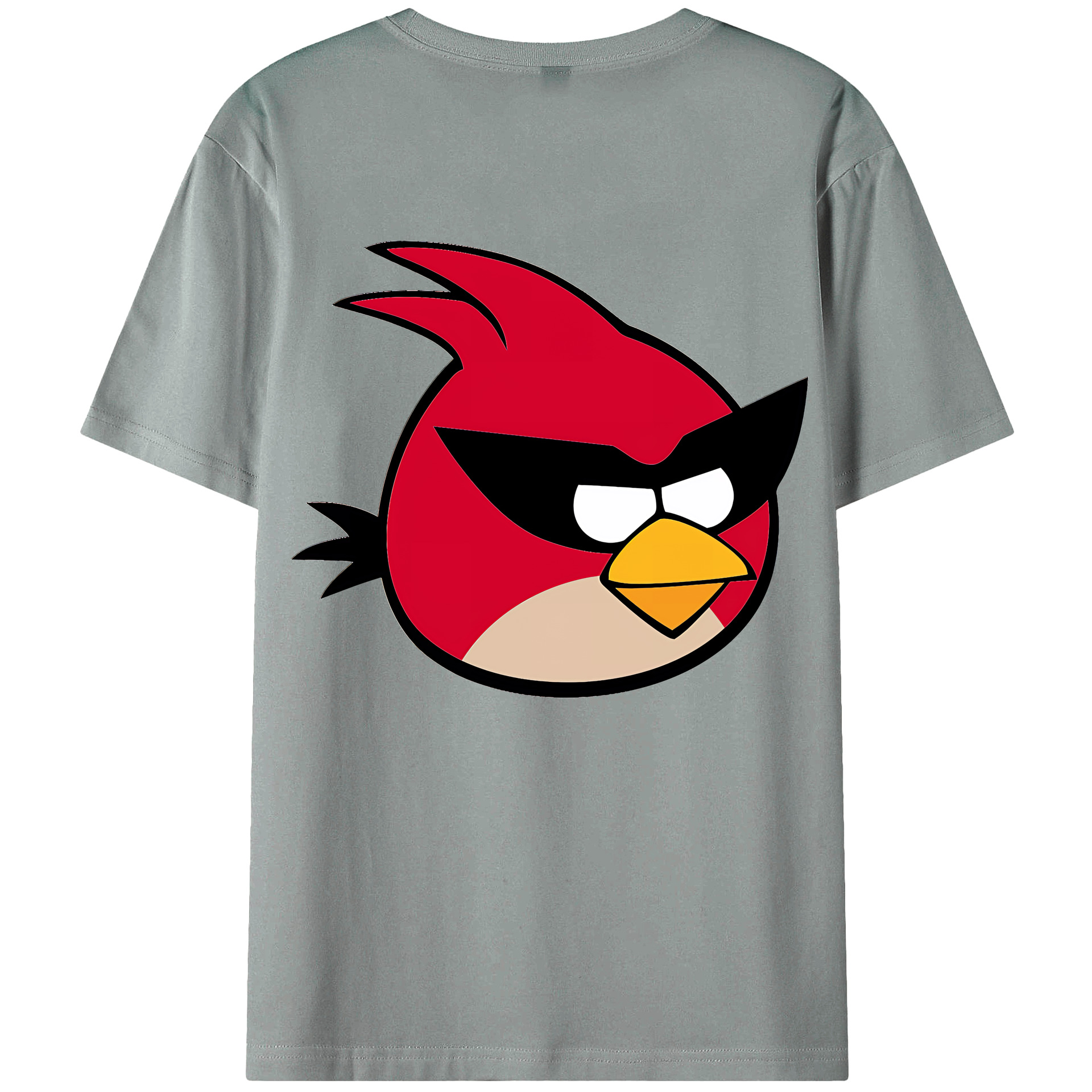 （画像用） Angry Birds アングリーバード 綿100％ メンズ半袖Tシャツ（バックプリント） 通気性